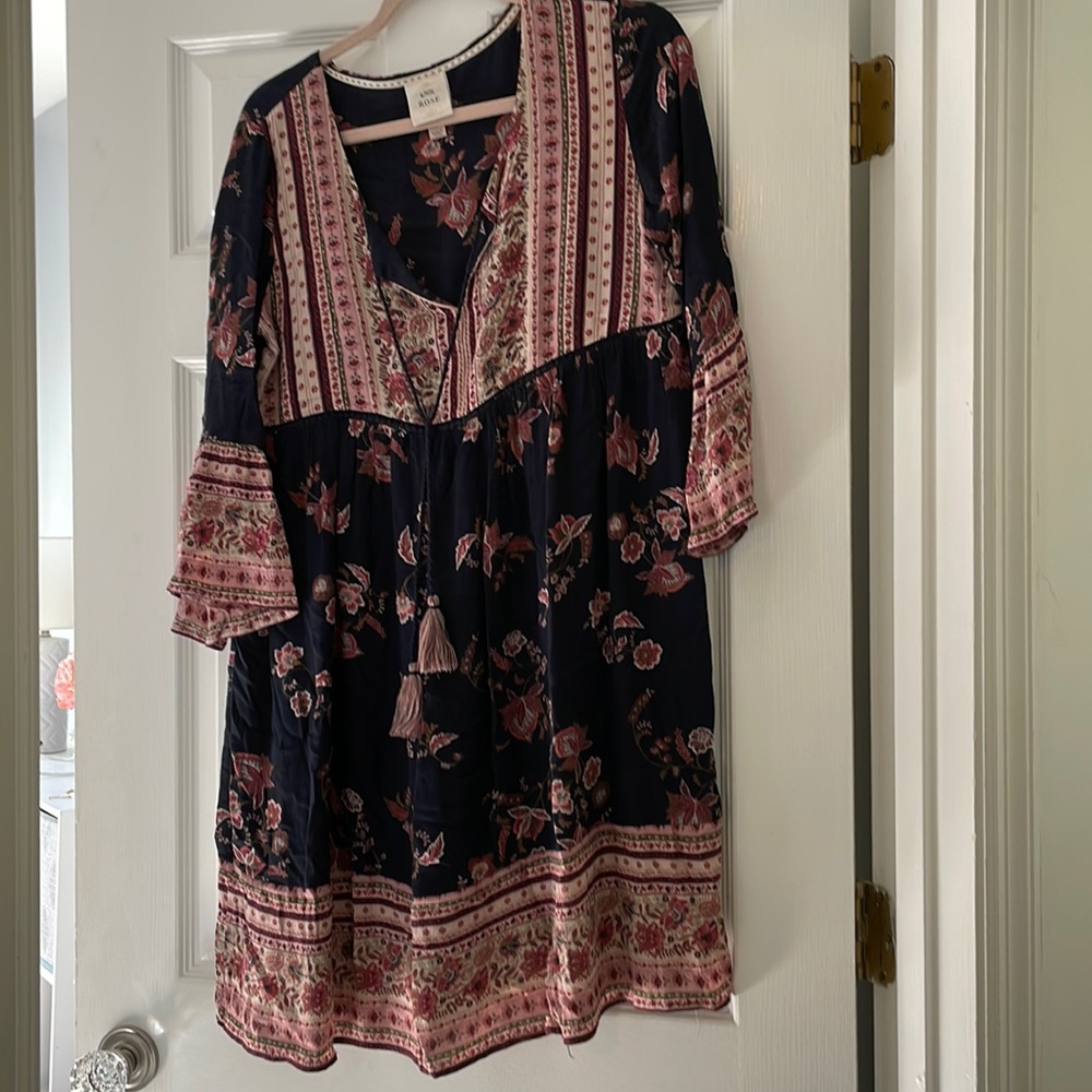 3/4 sleeve floral dress